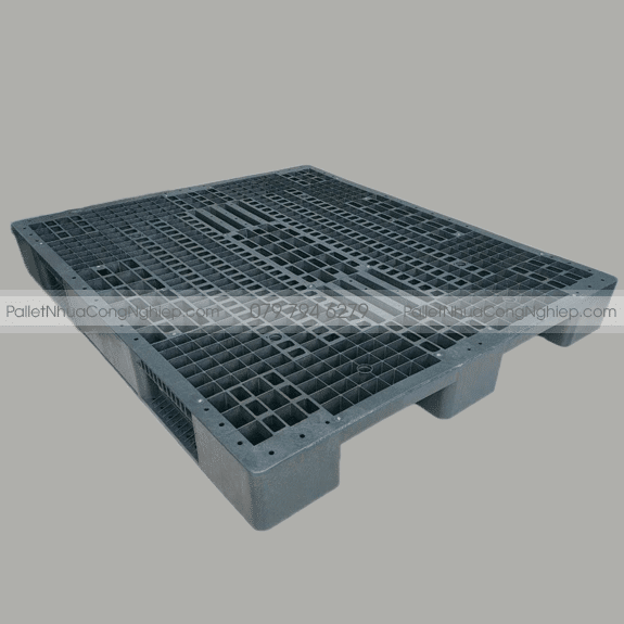 Pallet Nhựa Mới Tái Sinh 1200x1400x150mm màu đen