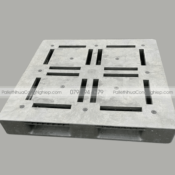 Pallet Nhựa Cũ 1100x1100x140mm màu xám
