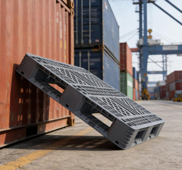 Kiểm tra kỹ pallet nhựa cũ trước khi đưa vào sử dụng cho hàng hóa xuất khẩu.