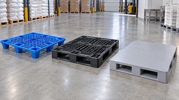 Ba thiết kế pallet nhựa thường gặp: chân cốc, tải nặng và mặt kín.
