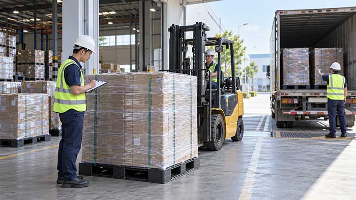 Kiểm tra pallet, kiện hàng và quy trình bốc xếp trước khi giao đến doanh nghiệp.