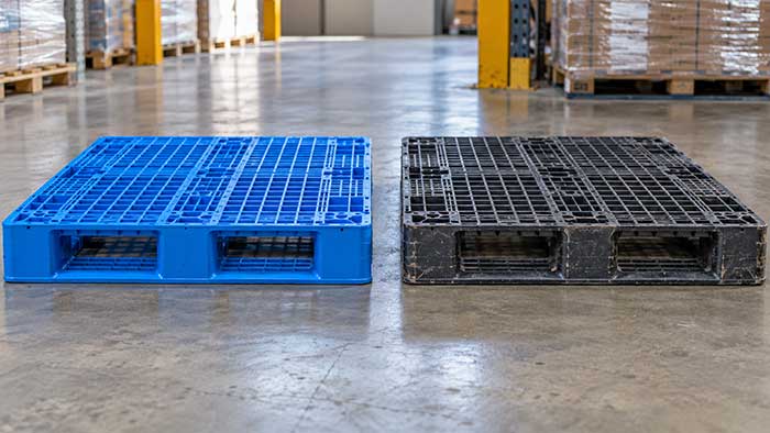 So sánh pallet nhựa mới và pallet nhựa cũ tại Thuận An