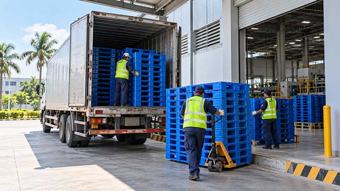 Giao pallet nhựa đến kho hàng khu vực Thuận An